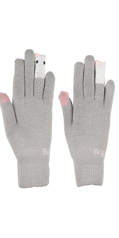 Solid Winter Women Gloves grey